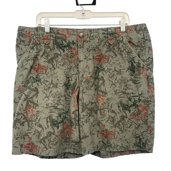 Eddie Bauer Pants - Eddie Bauer Ripstop Shorts Womens T18 Tall Used Green Floral